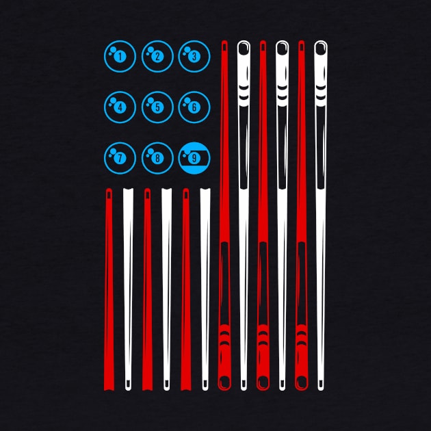 BILLIARDS POOL AMERICAN FLAG by cachuabi